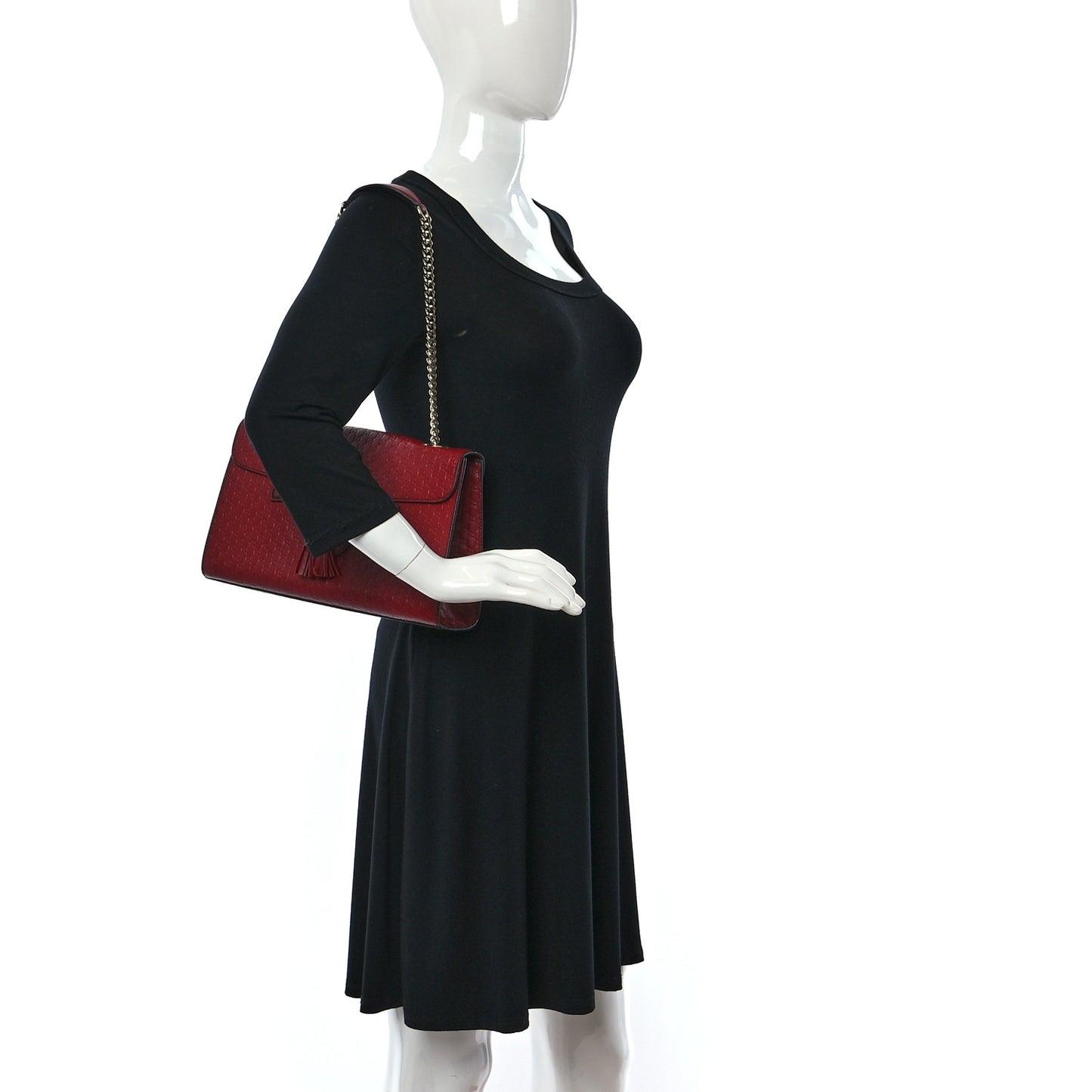 Microguccissima Medium Emily Chain Shoulder Bag Red