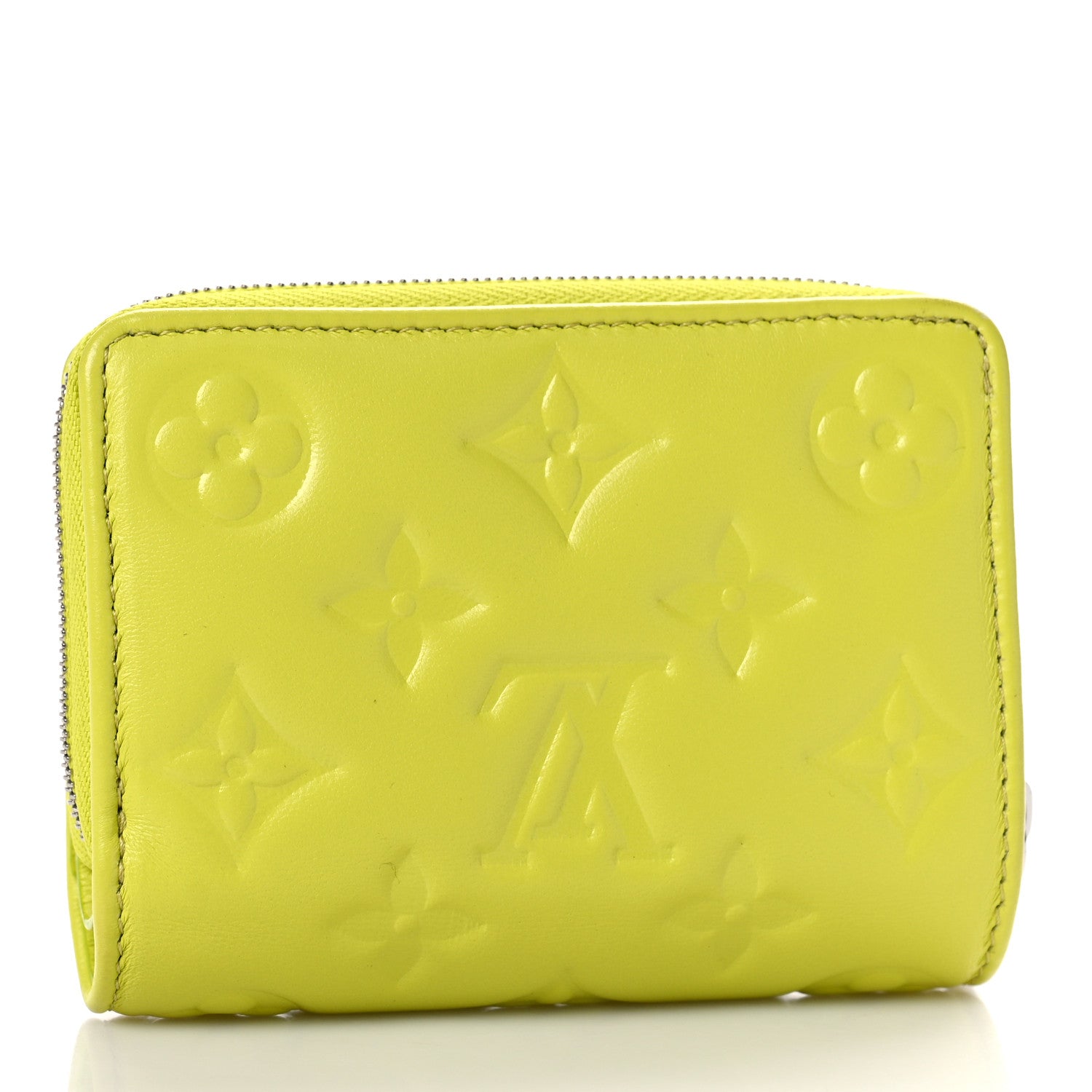 Louis Vuitton Lambskin Embossed Monogram Lou Coussin Wallet Acid Green 3 of 12