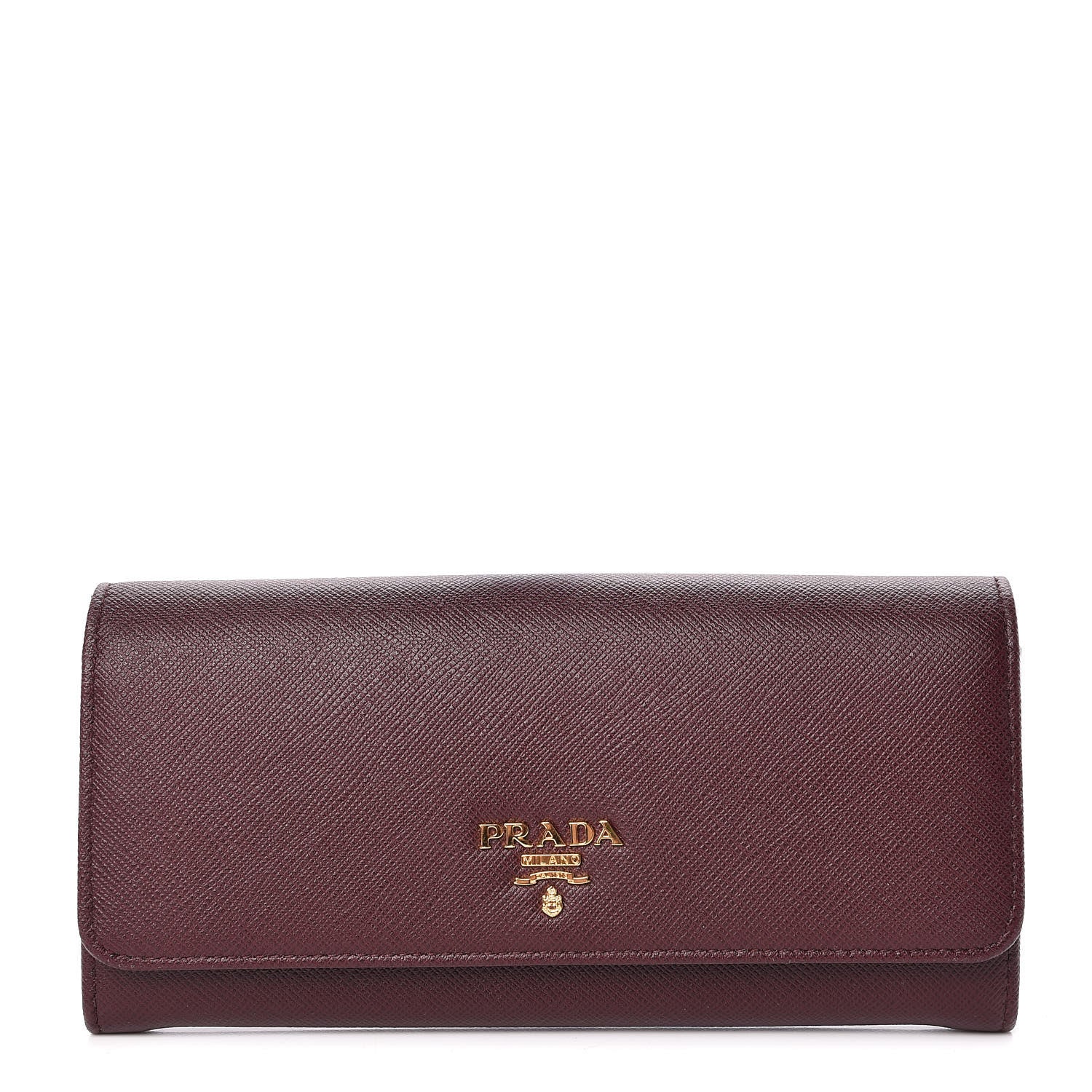 Prada Saffiano Colour Continental Flap Wallet Granato Petalo 1 of 11