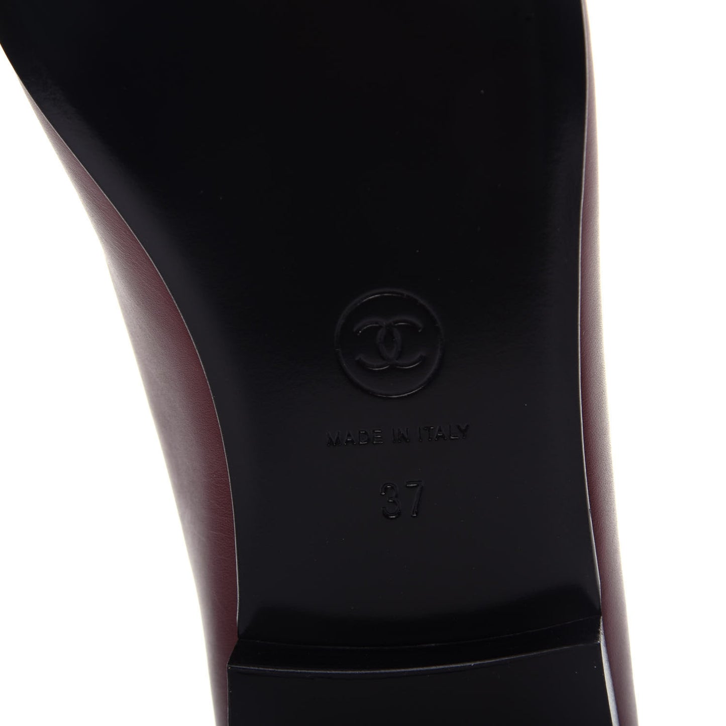 Lambskin Cap Toe CC Ballerina Flats 37 Burgundy