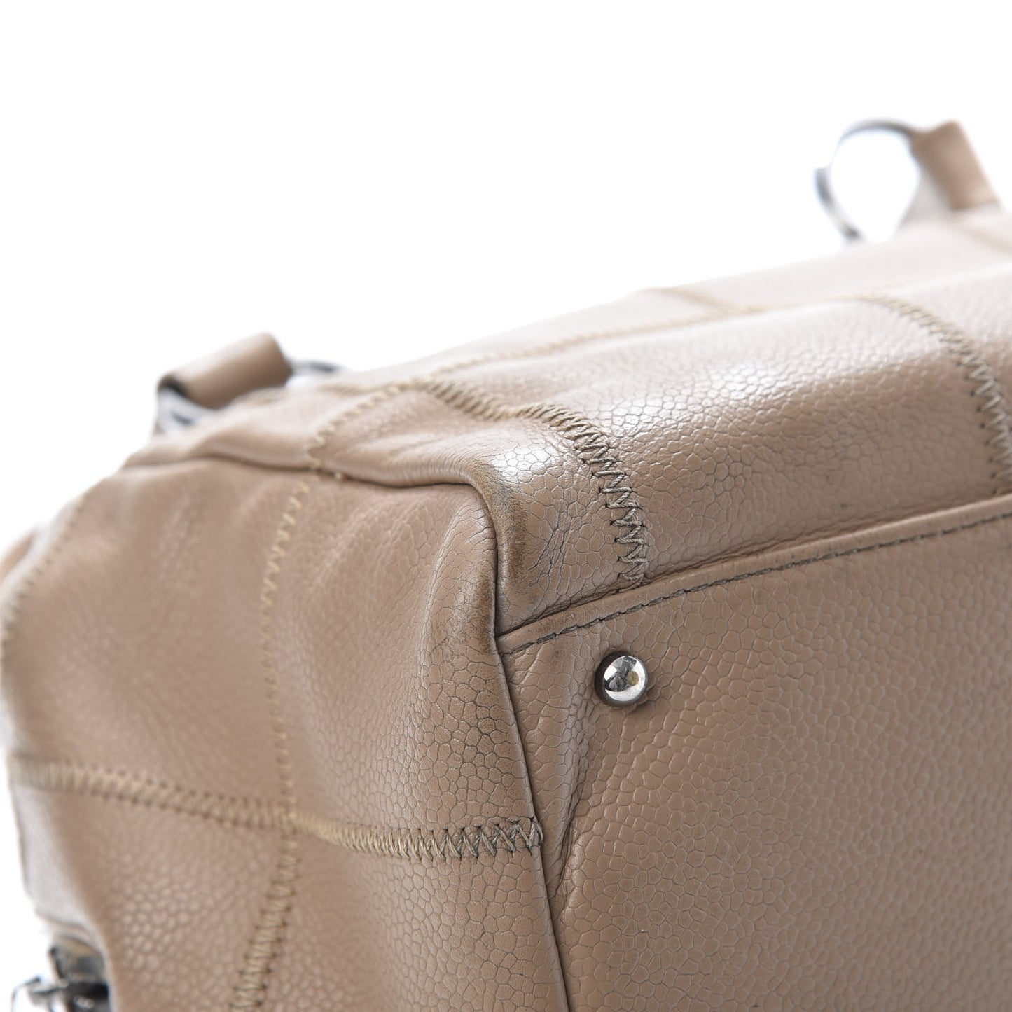 Caviar Square Stitched Tote Beige