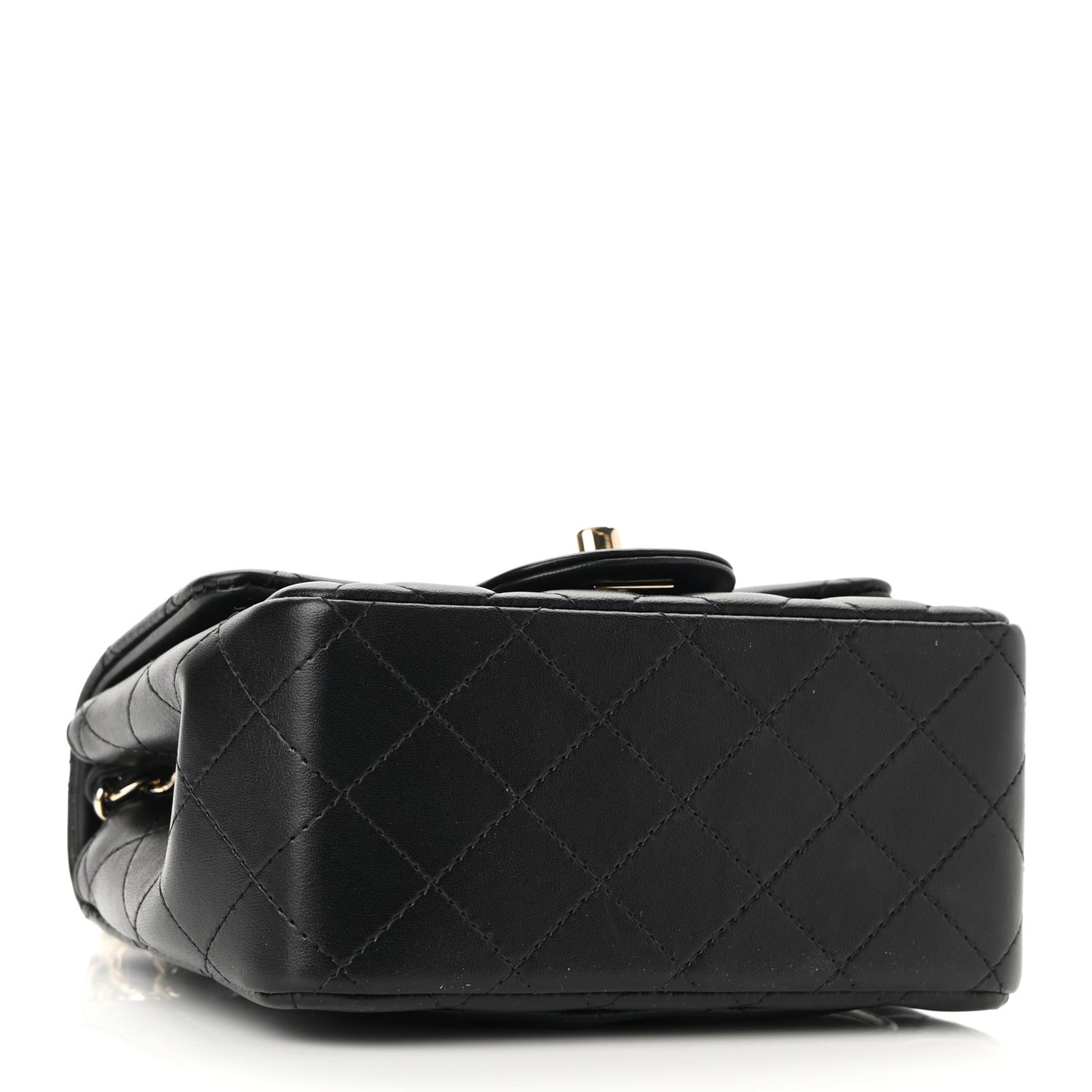 Lambskin Quilted Mini Square Flap Black