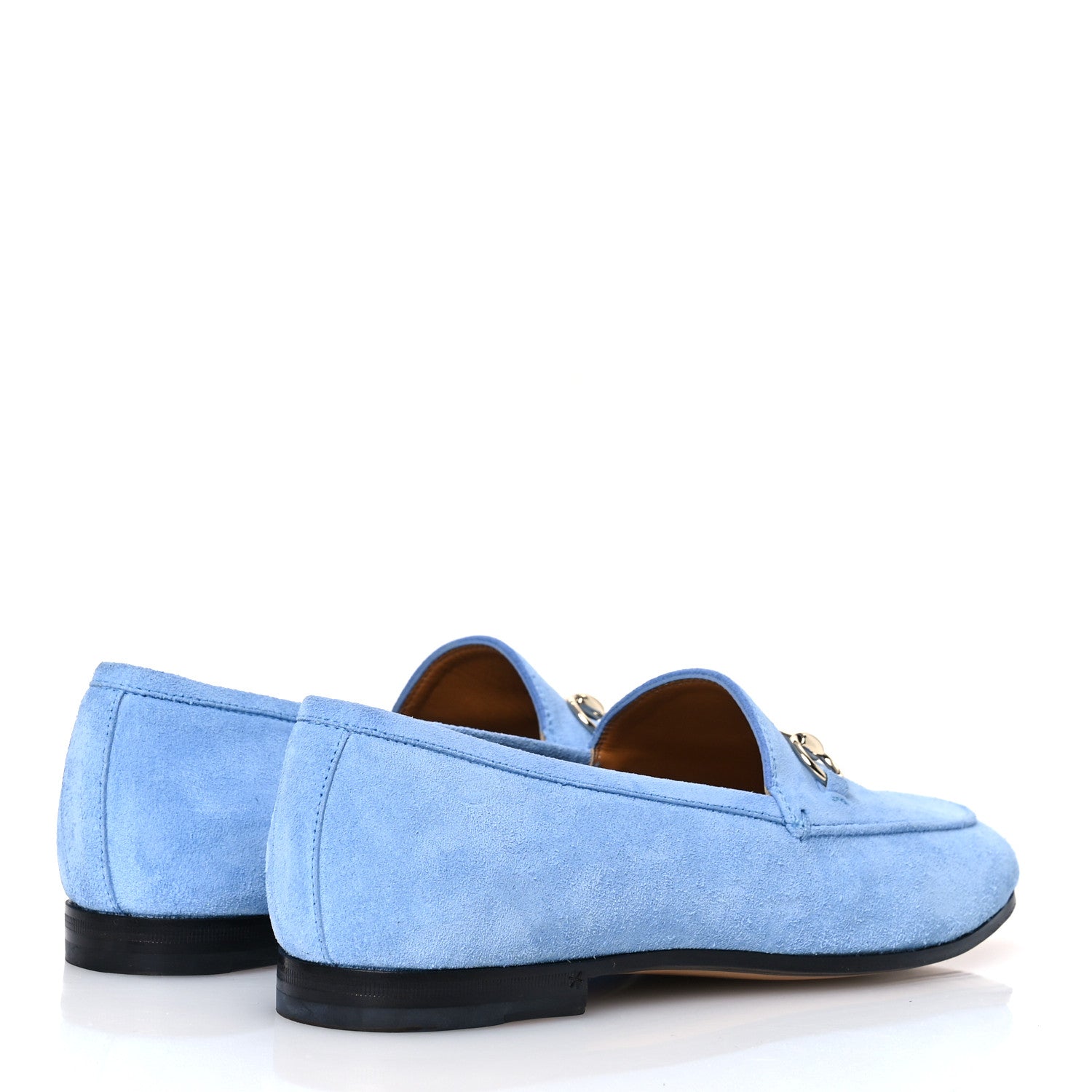 Gucci Suede Horsebit Womens Jordaan Loafers  38.5 Glacial Blue 5 of 16