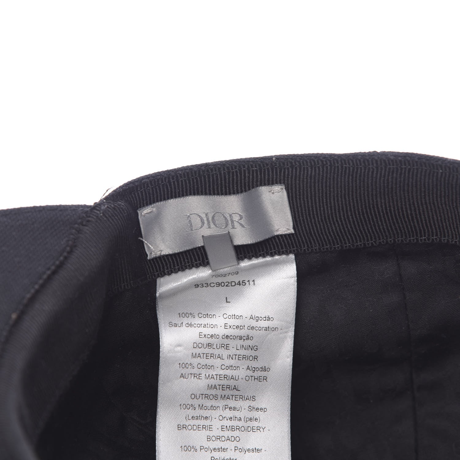 Christian Dior Cotton Embroided Baseball Cap L Black 6 of 7