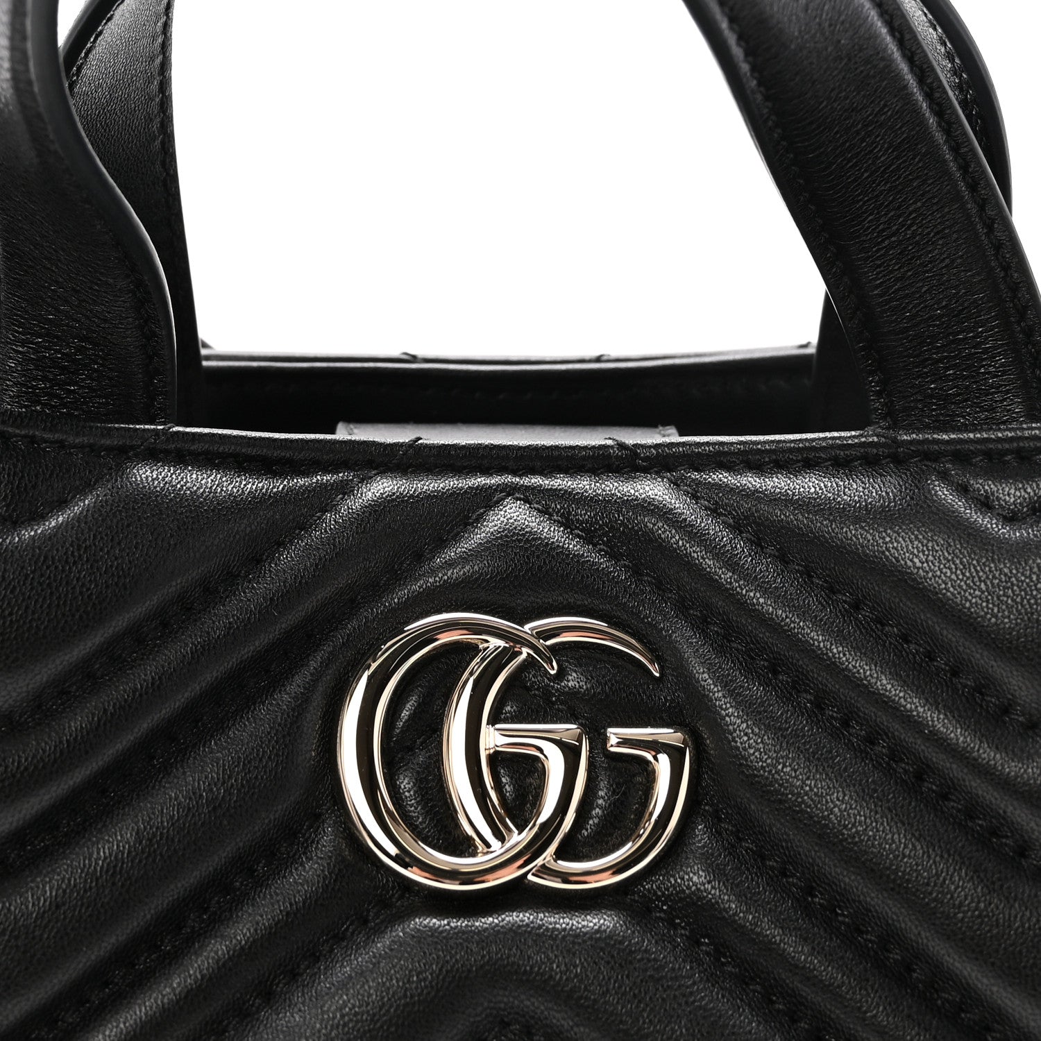 Gucci Lambskin Matelasse Small GG Marmont Betty Tote Bag Black 8 of 10