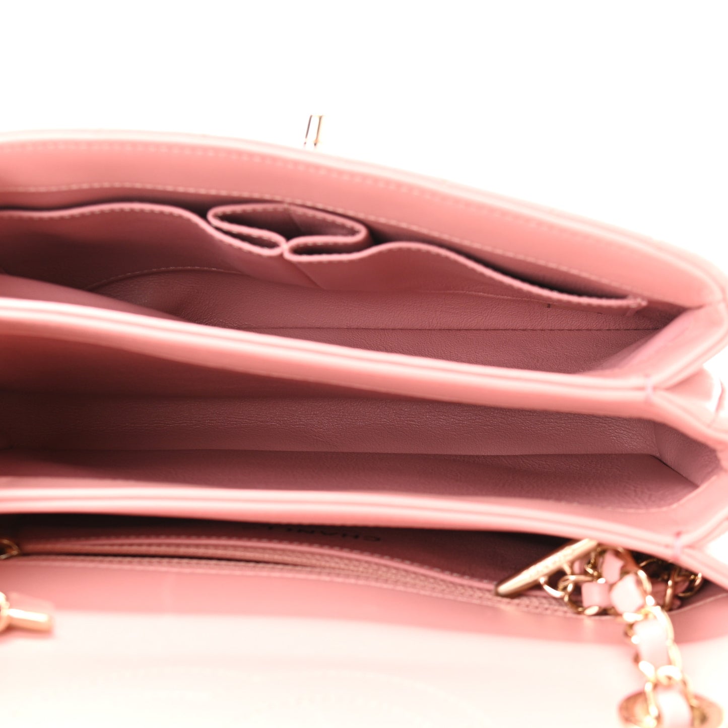 Lambskin Chevron Quilted Small Trendy CC Dual Handle Flap Bag Light Pink