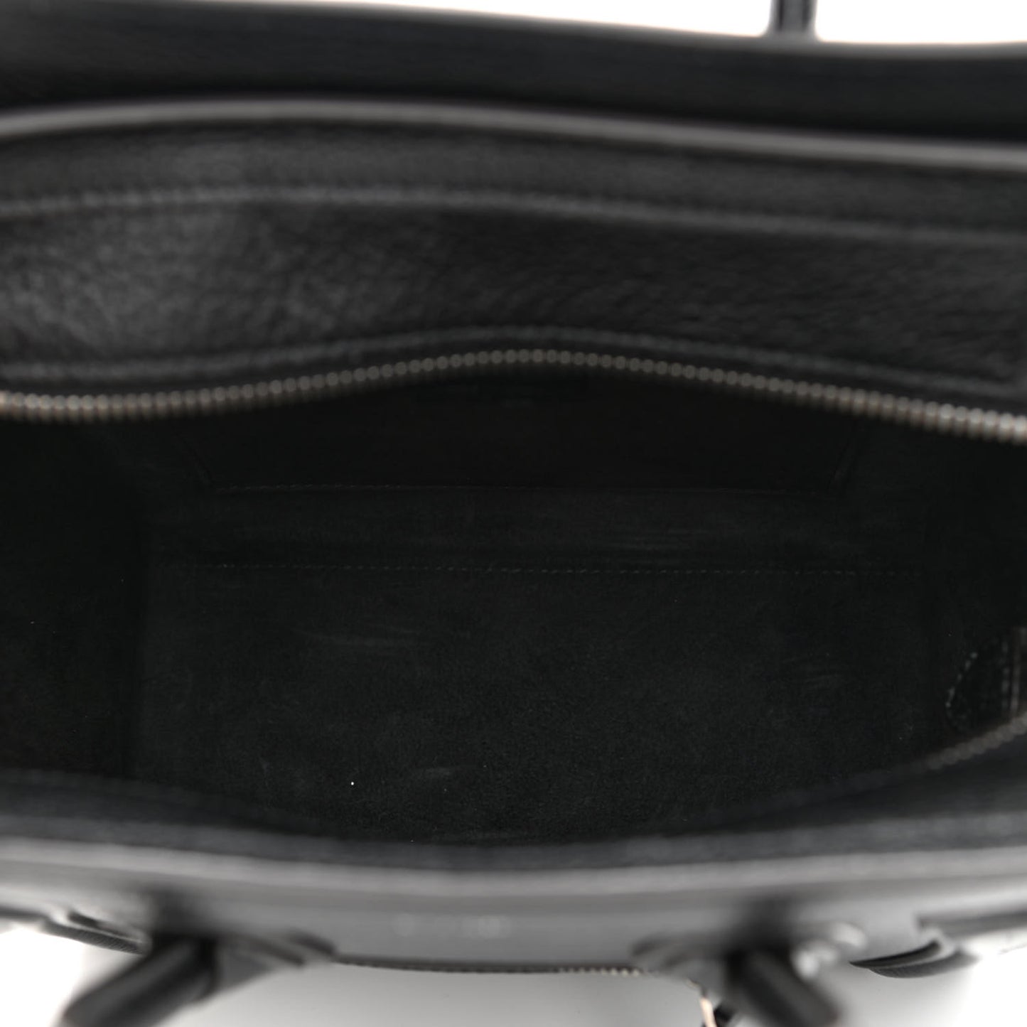 Drummed Calfskin Nano Luggage Black