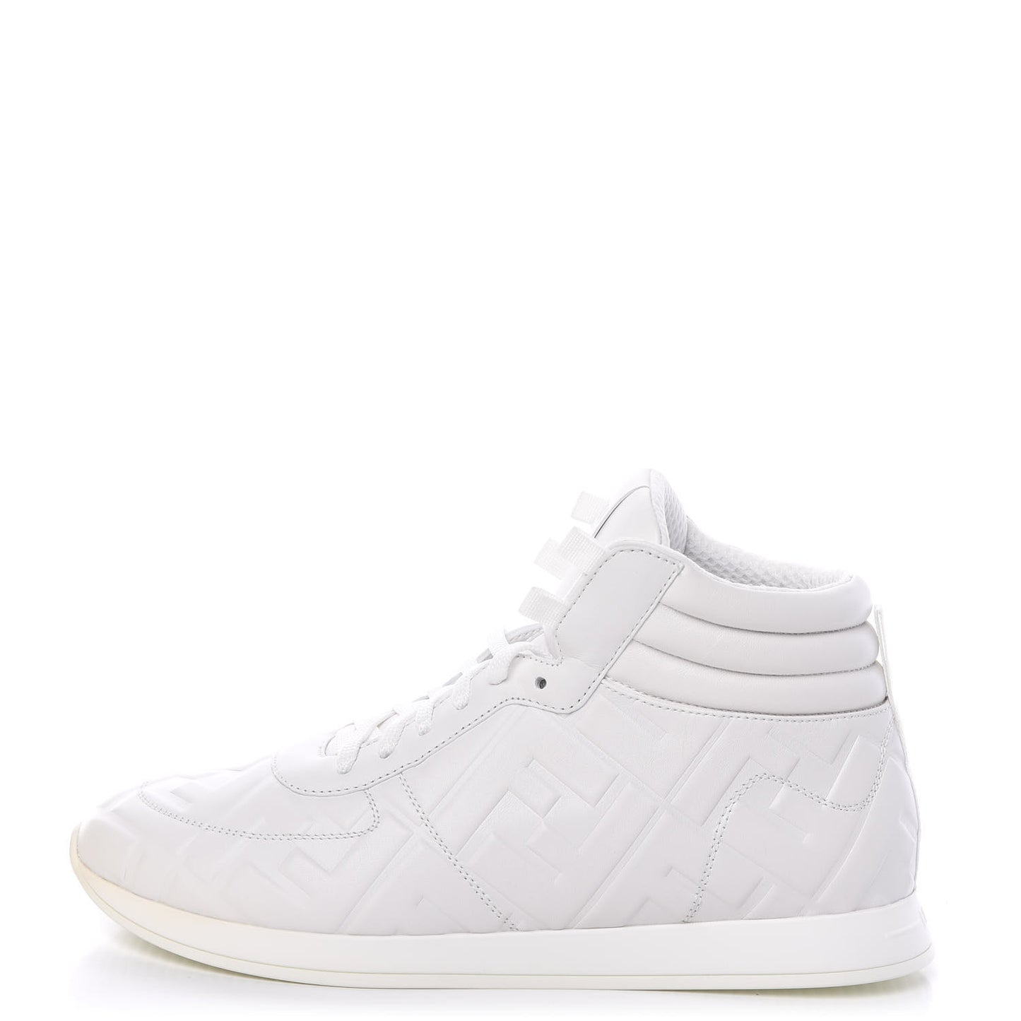 Nappa Macro FF Embossed Womens High Top Sneakers 39 White Ice