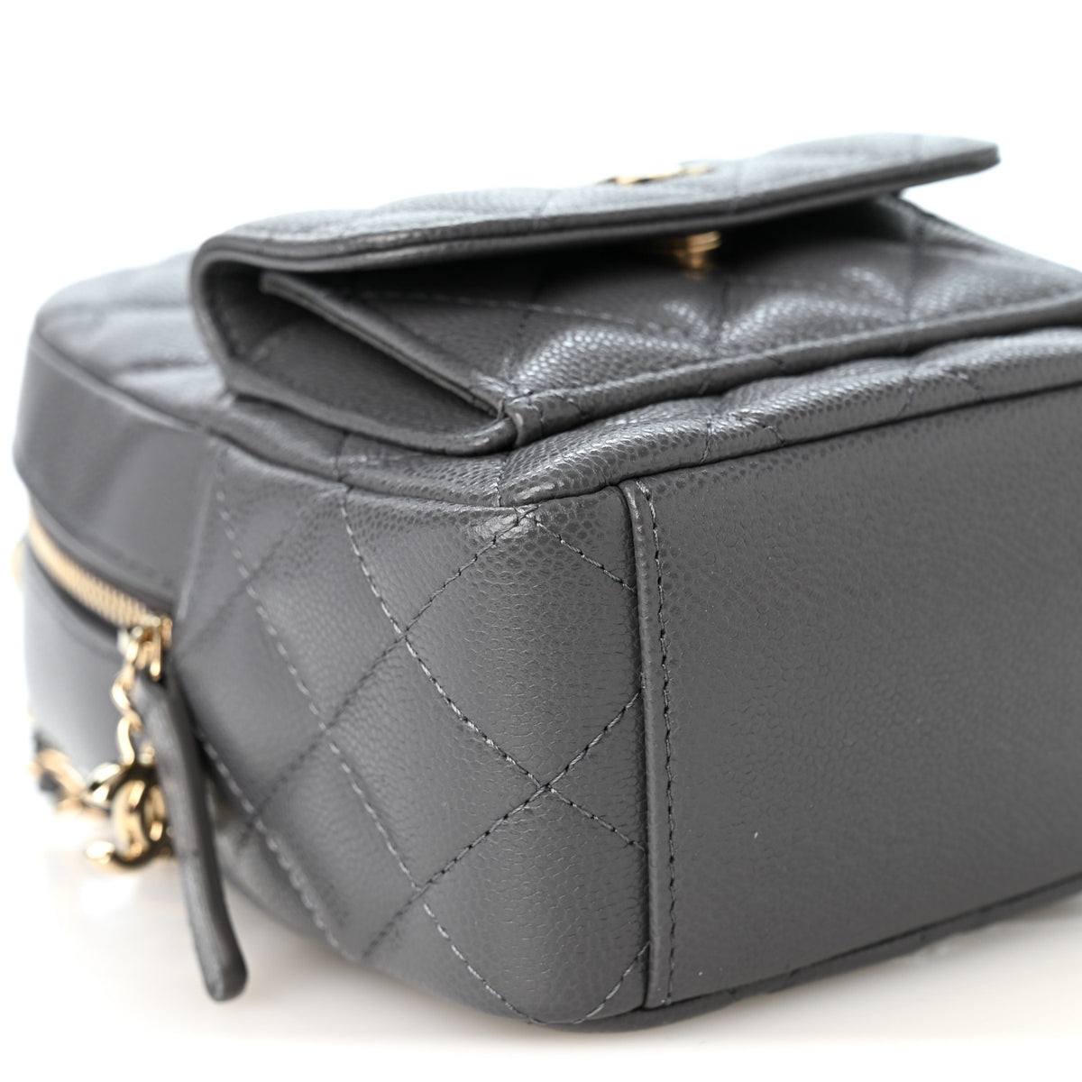 Chanel Caviar Quilted CC Mini Classic Backpack Grey 9 of 10