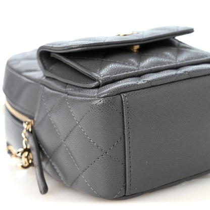 Chanel Caviar Quilted CC Mini Classic Backpack Grey 9 of 10