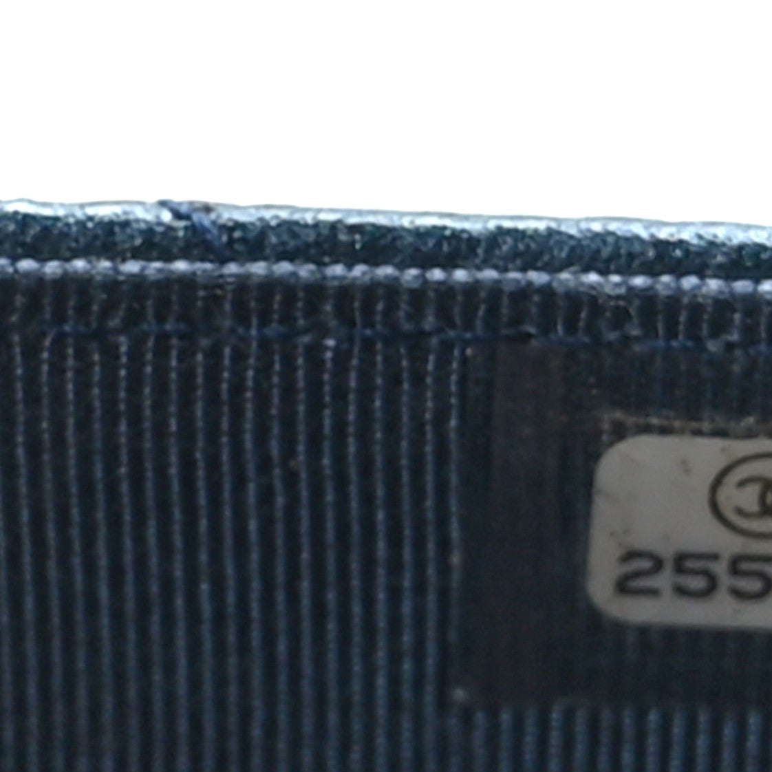 Iridescent Caviar Quilted Wallet on Chain WOC Blue