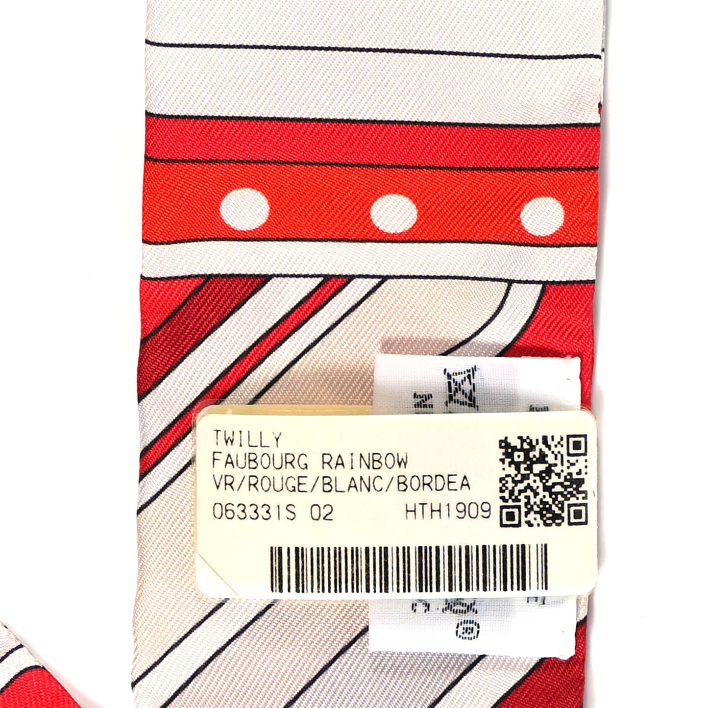 Silk Faubourg Rainbow Twilly Rouge White Bordeaux