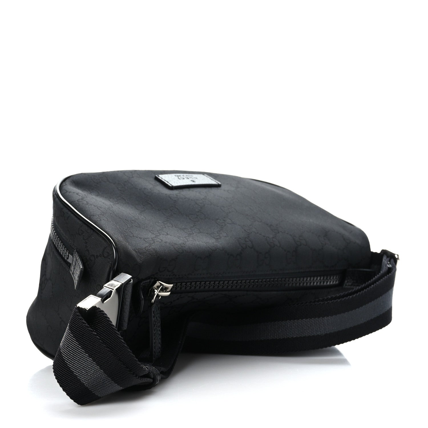 Gucci Nylon Monogram Fanny Pack Belt Bag Black 3 of 10