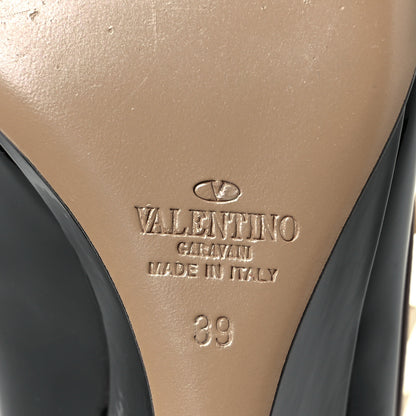 Valentino Garavani Patent Rockstud 70mm Wedges 39 Black Poudre 6 of 8