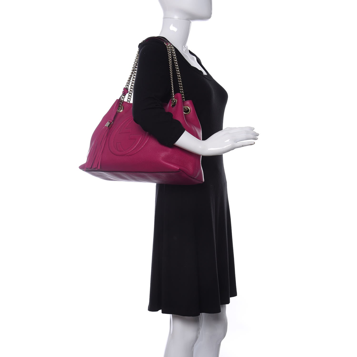 Gucci Cellarius Calfskin Medium Soho Chain Shoulder Bag Bright Bouganville 2 of 10