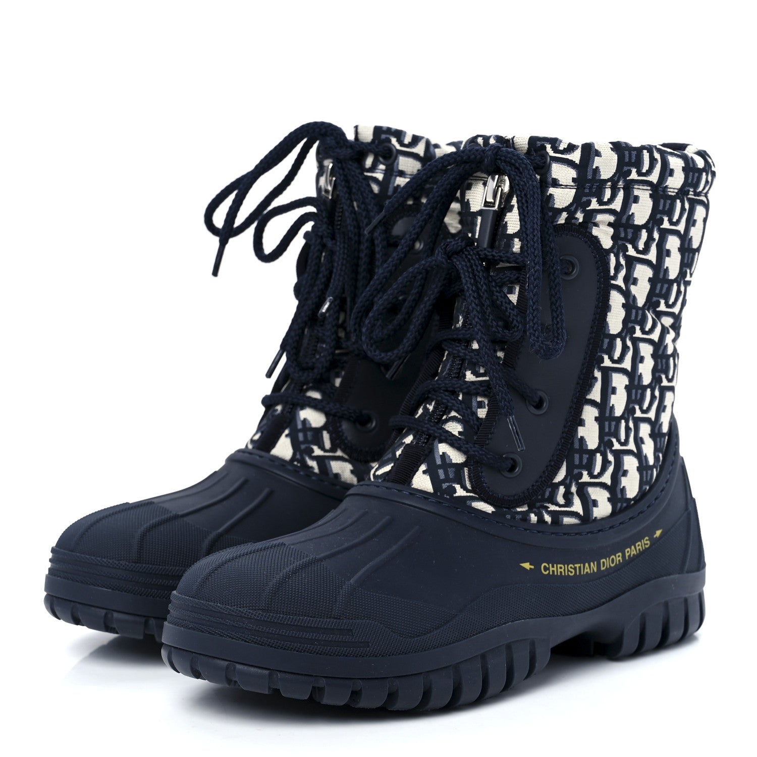 Christian Dior Oblique Nylon D-Venture Boots 36.5 Deep Blue 3 of 8