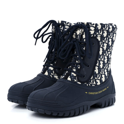 Christian Dior Oblique Nylon D-Venture Boots 36.5 Deep Blue 3 of 8