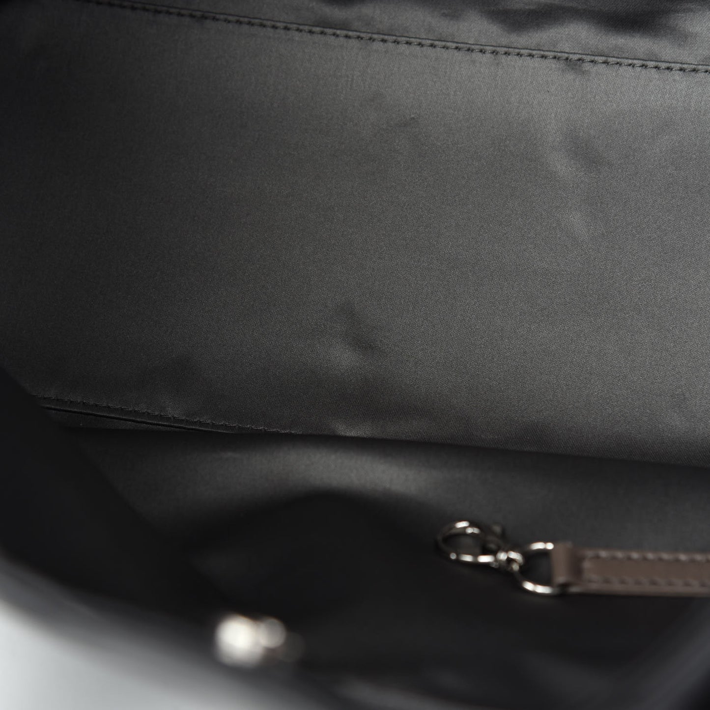 Calfskin Modern Chain Rhodoid East West Tote Black