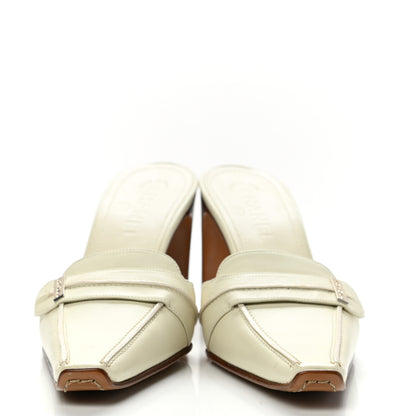 Chanel Calfskin Logo Mules 38 White 2 of 13