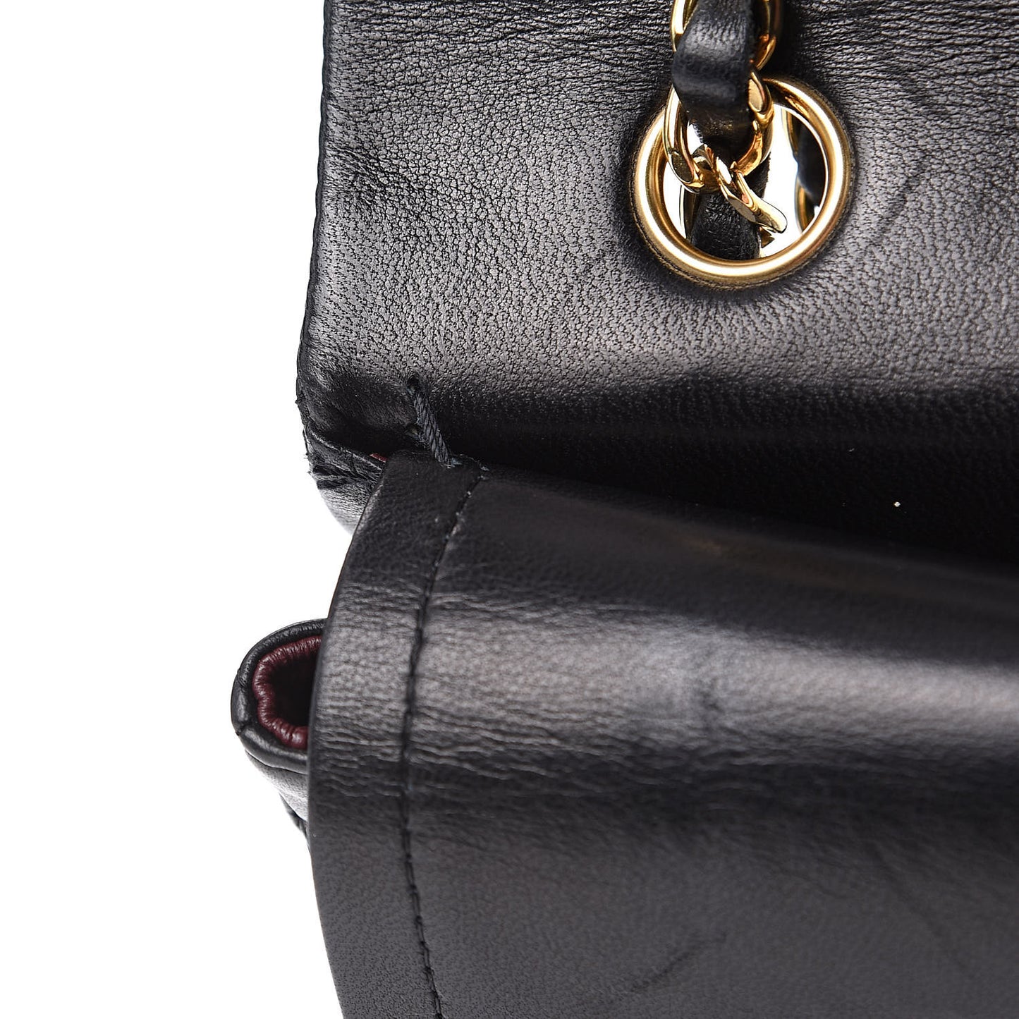 Lambskin Quilted Medium Double Flap Black