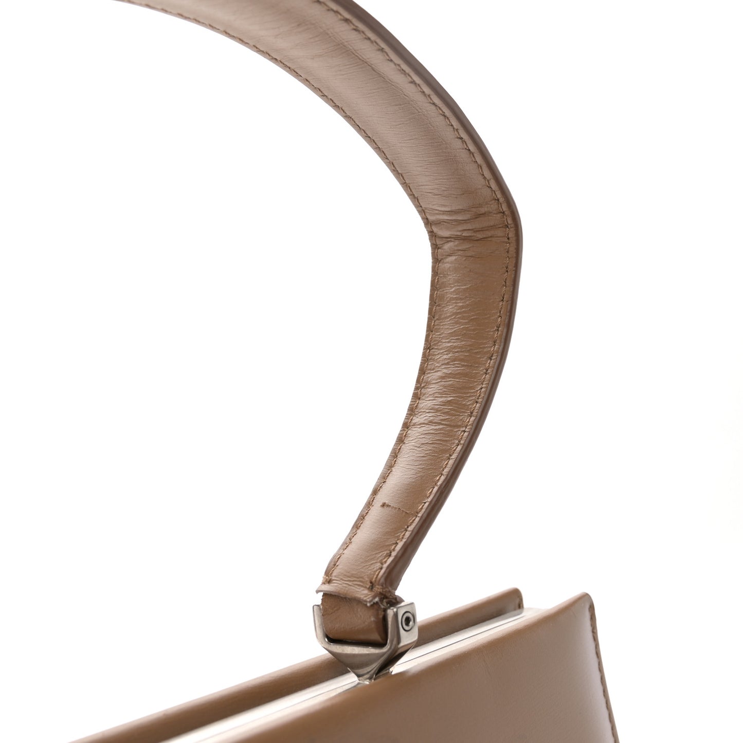 Patina Box Calfskin Medium Clasp Bag Light Camel