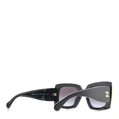 Chanel Acetate Rectangle Sunglasses 5435 Black 4 of 8