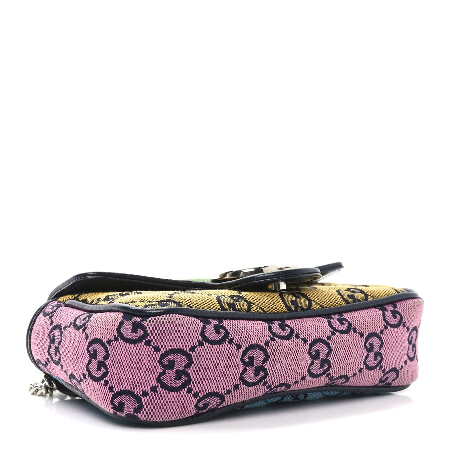 Monogram Multicolor Matelasse Diagonal Super Mini GG Marmont Shoulder Bag Green Blue Yellow Light Blue Pink