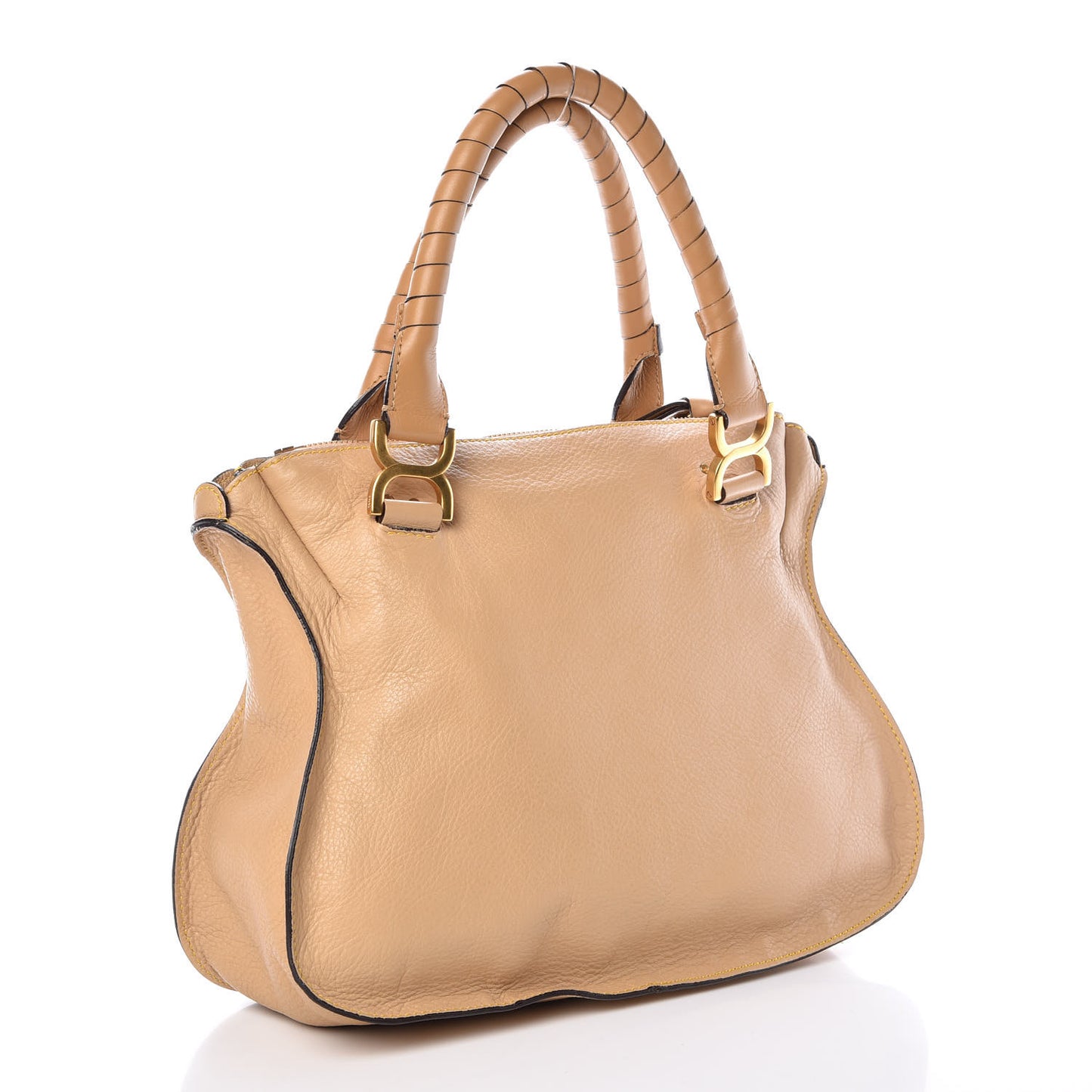 Calfskin Medium Marcie Satchel Sand Shell