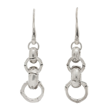 John Hardy Sterling Silver Bamboo Link Drop Earrings 1 of 7