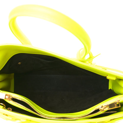 Saint Laurent Calfskin Small Sac De Jour Bag Neon Yellow 5 of 12