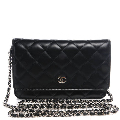 Chanel Lambskin Quilted Wallet On Chain WOC Black 1 of 10