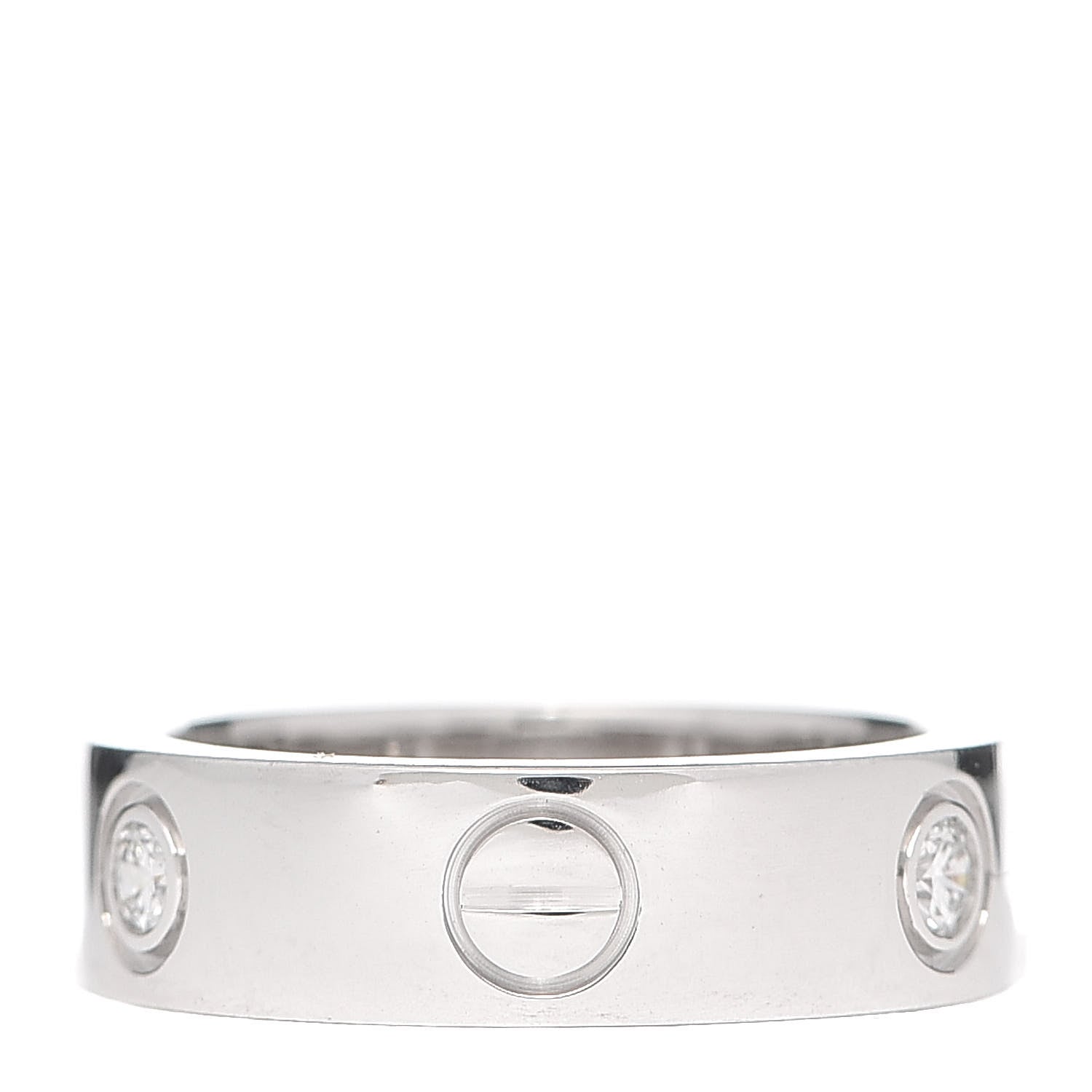 Cartier 18K White Gold 3 Diamond 5.5mm LOVE Ring 51 5.75 3 of 6