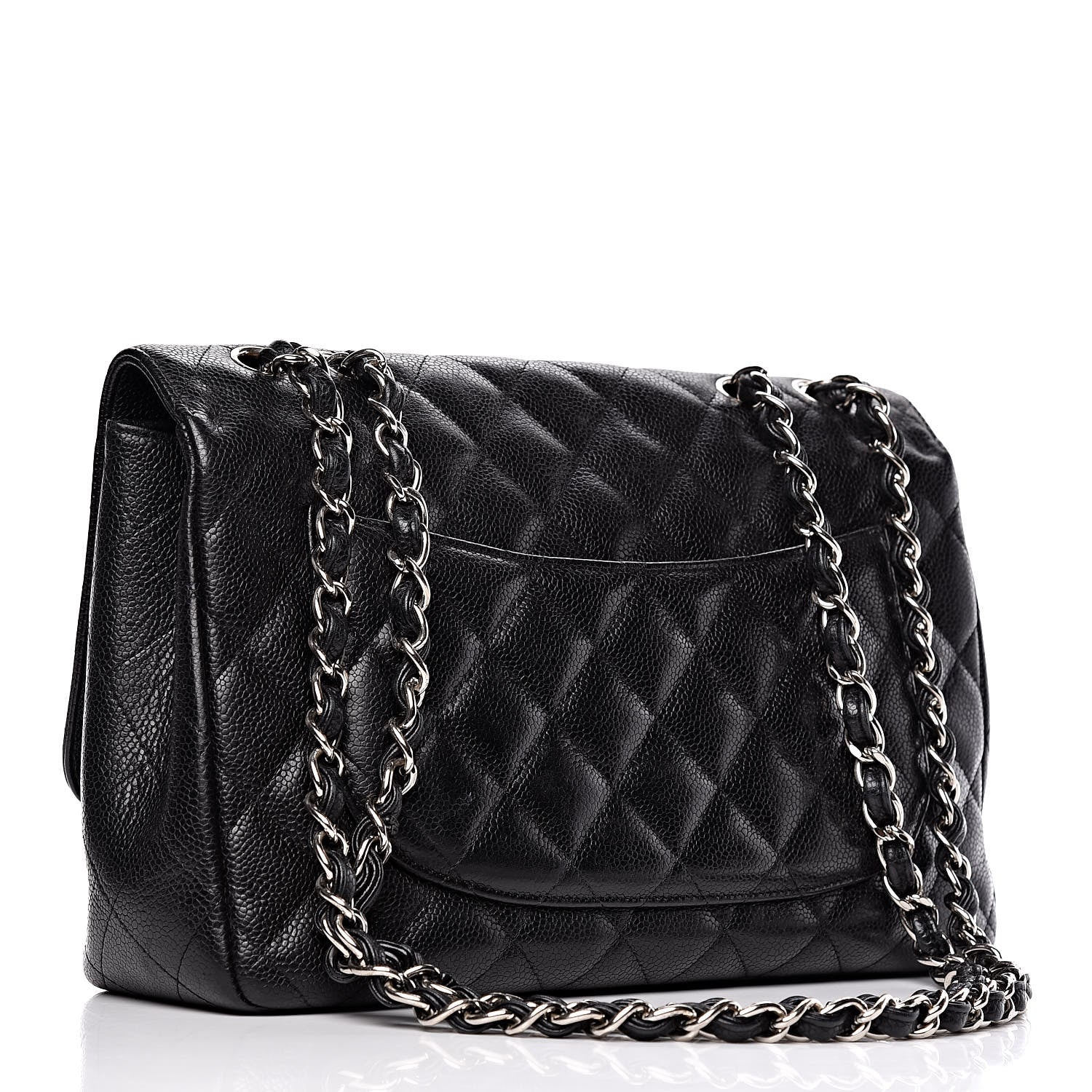 Chanel Caviar Quilted Jumbo Single Flap Black 4 of 14