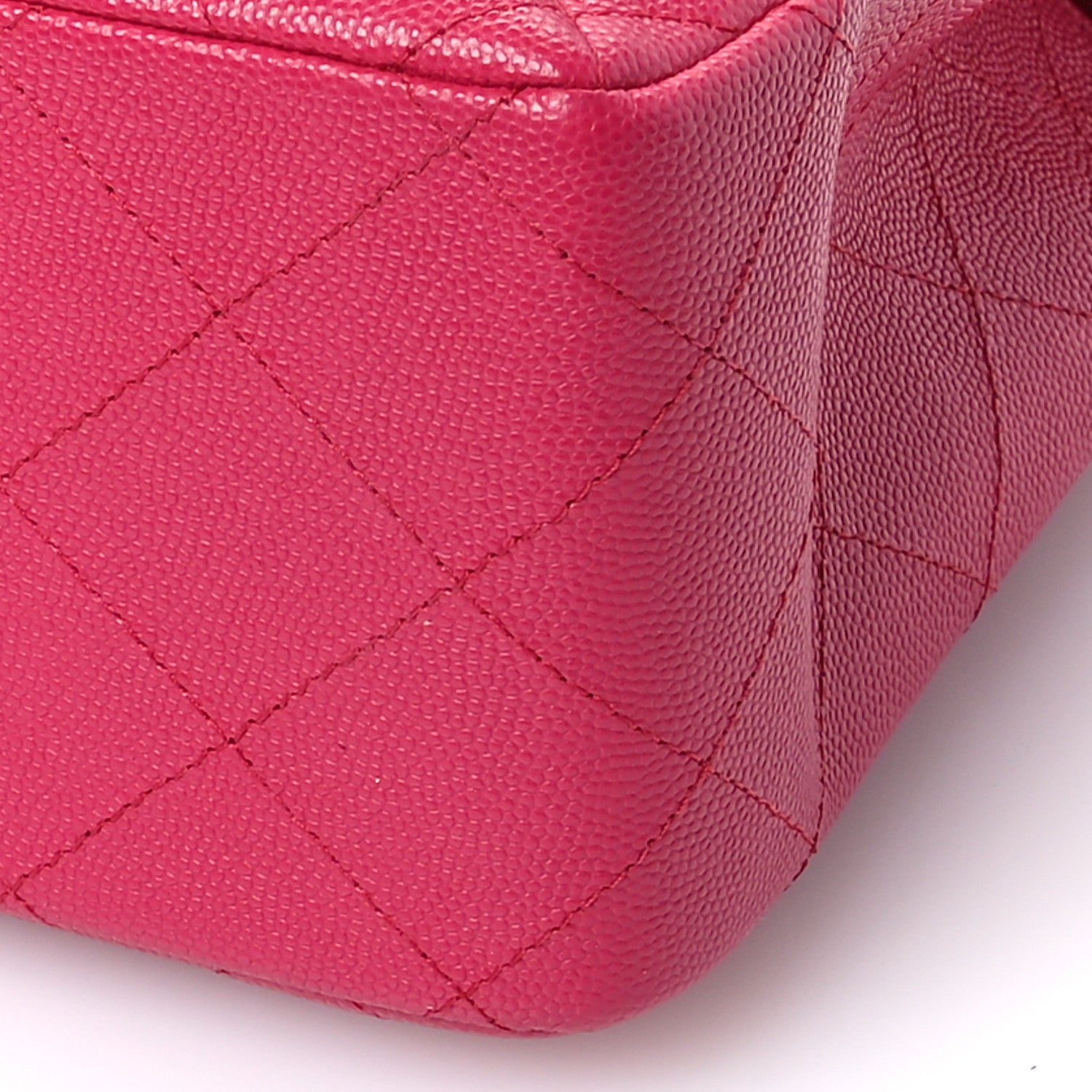 Chanel Caviar Quilted Jumbo Double Flap Dark Pink 10 of 10
