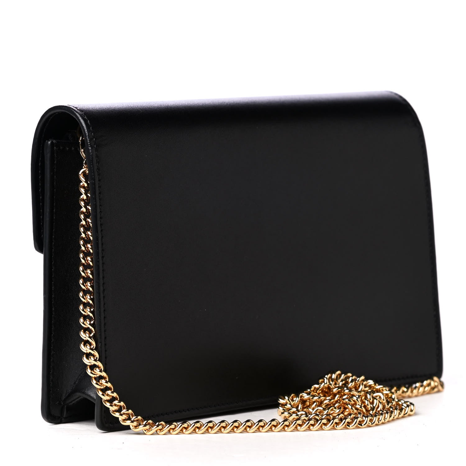 Fendi Vitello Liberty Lucido F is Fendi Medium Envelope Wallet on Chain Black 2 of 4