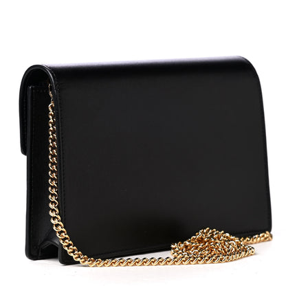 Fendi Vitello Liberty Lucido F is Fendi Medium Envelope Wallet on Chain Black 2 of 4