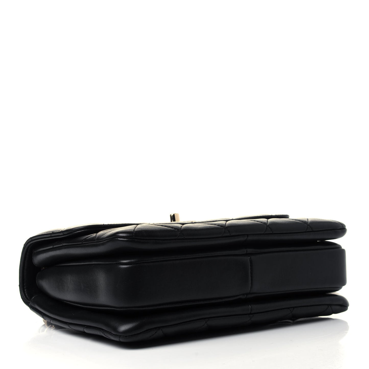 Lambskin Quilted Small Trendy CC Dual Handle Flap Bag Black