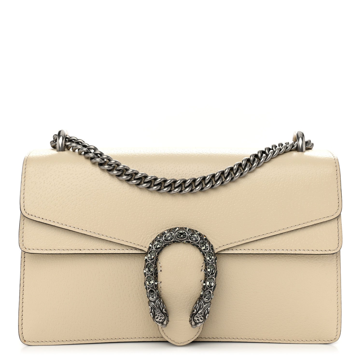 Gucci Textured Calfskin Crystal Small Dionysus Shoulder Bag Mystic White 1 of 11