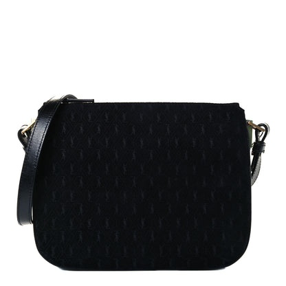 Saint Laurent Suede All-Over Monogram Crossbody Black 1 of 10