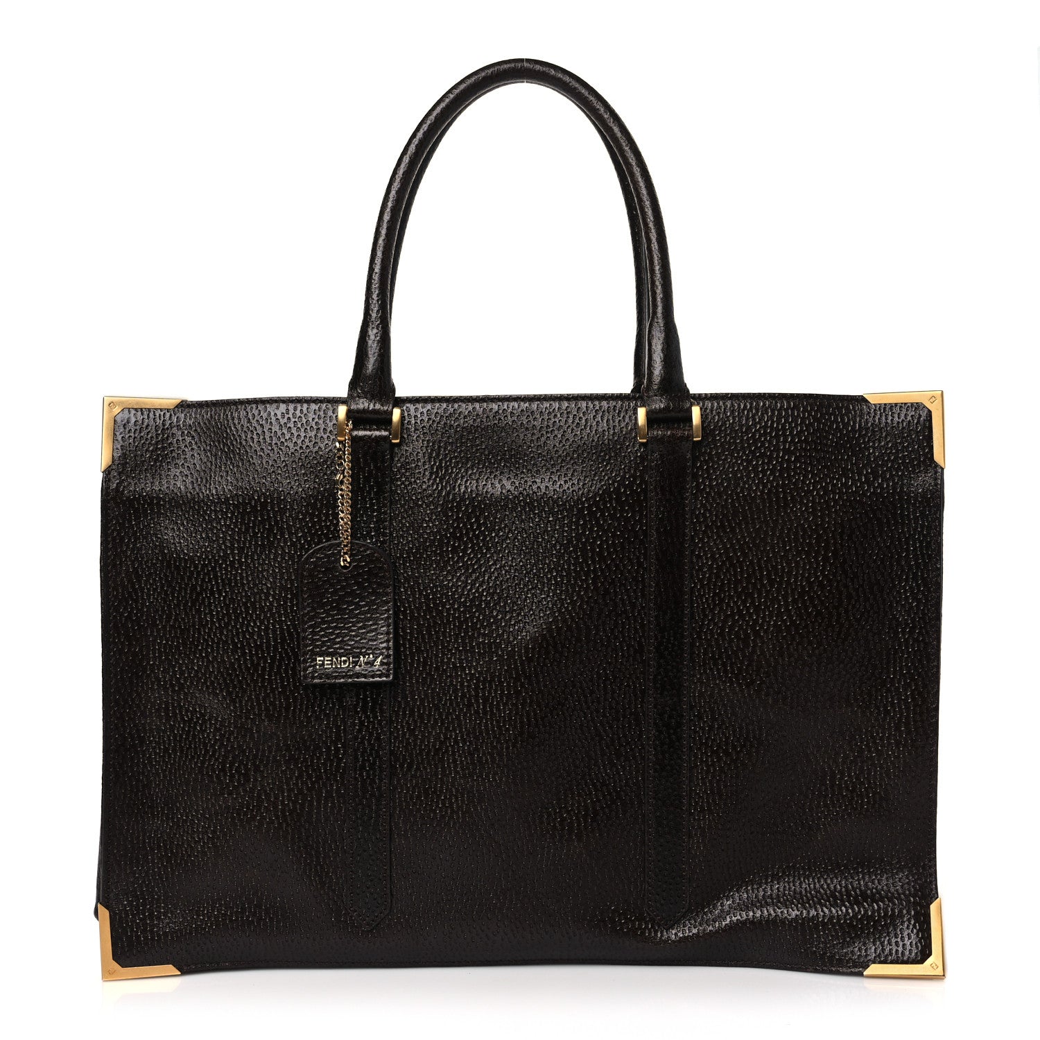 Fendi Dimpled Calfskin Classico No. 4 Tote Brown 1 of 9