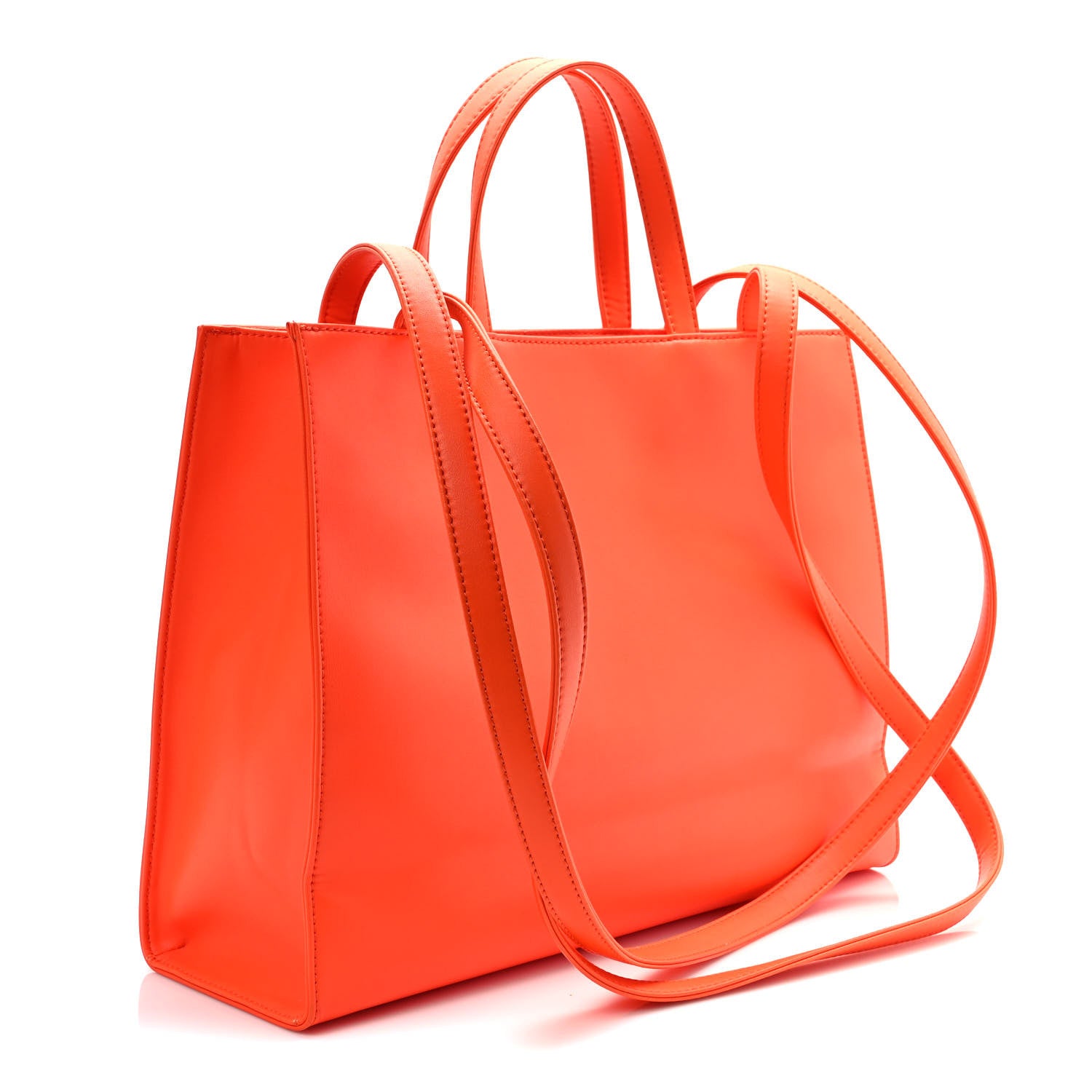 Telfar Vegan Leather Medium Shopping Bag Orange 3 of 9