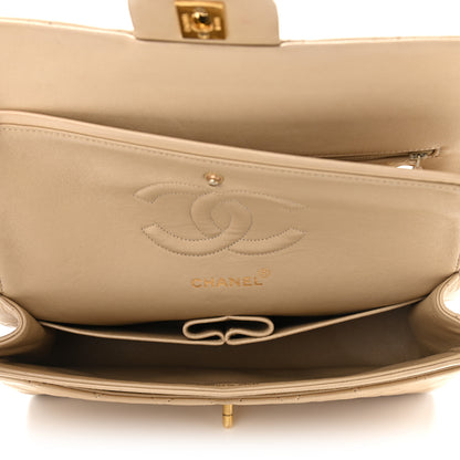 Chanel Lambskin Quilted Medium Double Flap Beige 5 of 20