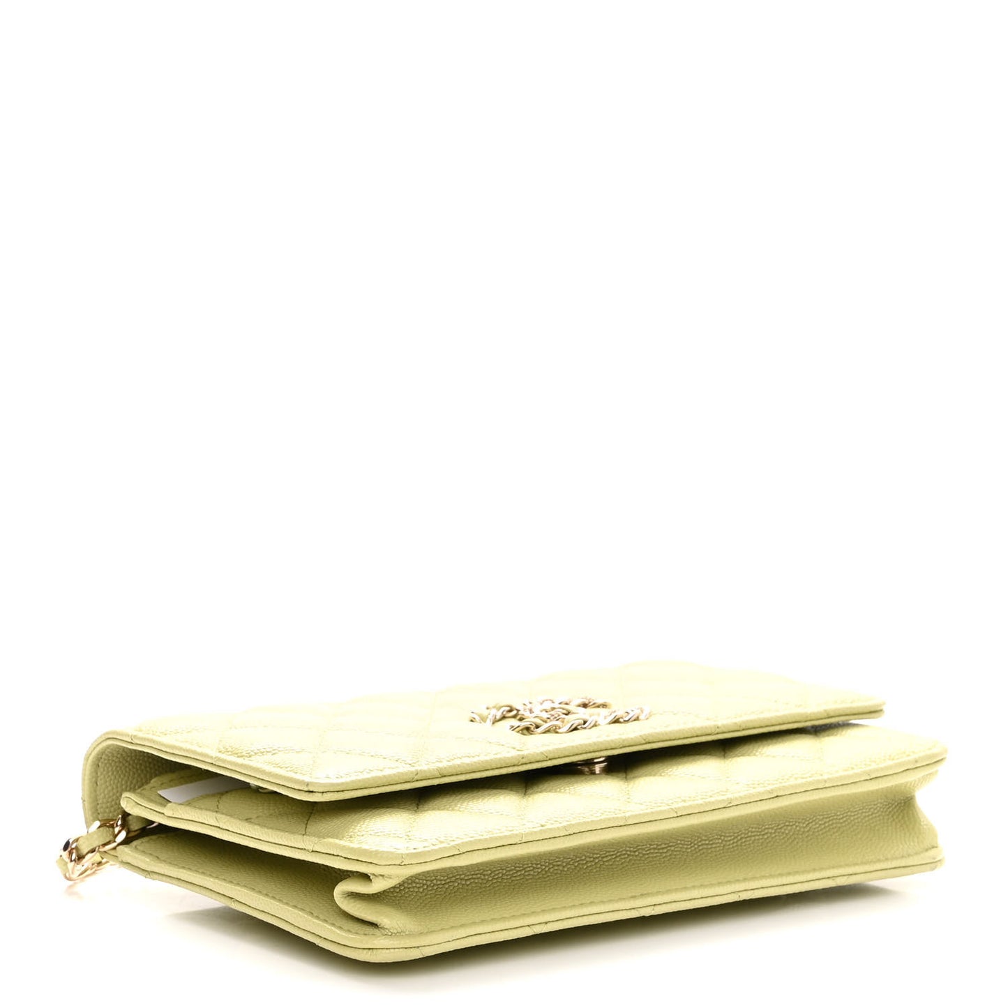 Caviar Quilted French New Wave Chain CC Wallet On Chain WOC Light Green