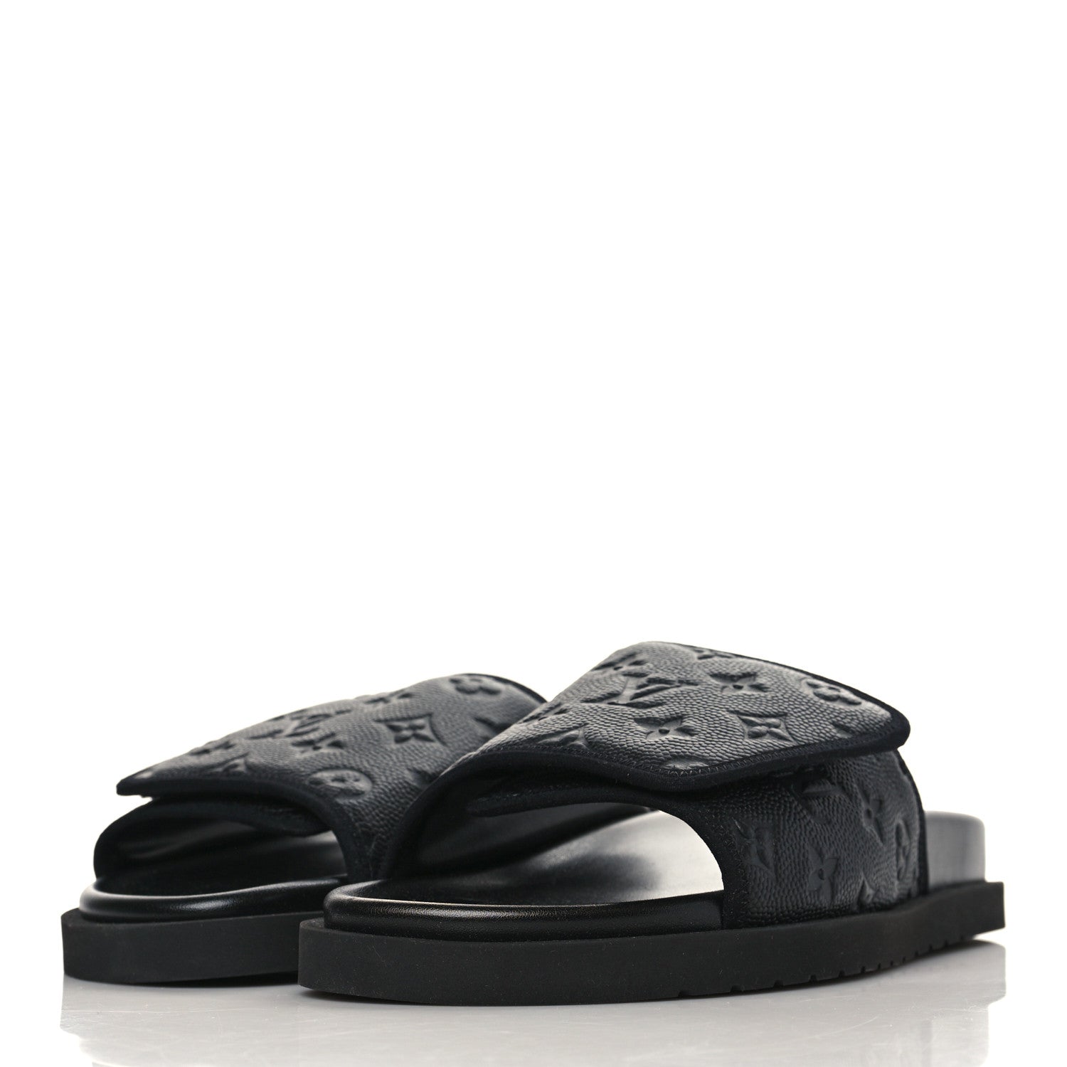Louis Vuitton X NBA Calfskin Monogram Embossed Mens Miami Mule 9 Black 3 of 9