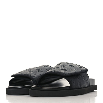 Louis Vuitton X NBA Calfskin Monogram Embossed Mens Miami Mule 9 Black 3 of 9