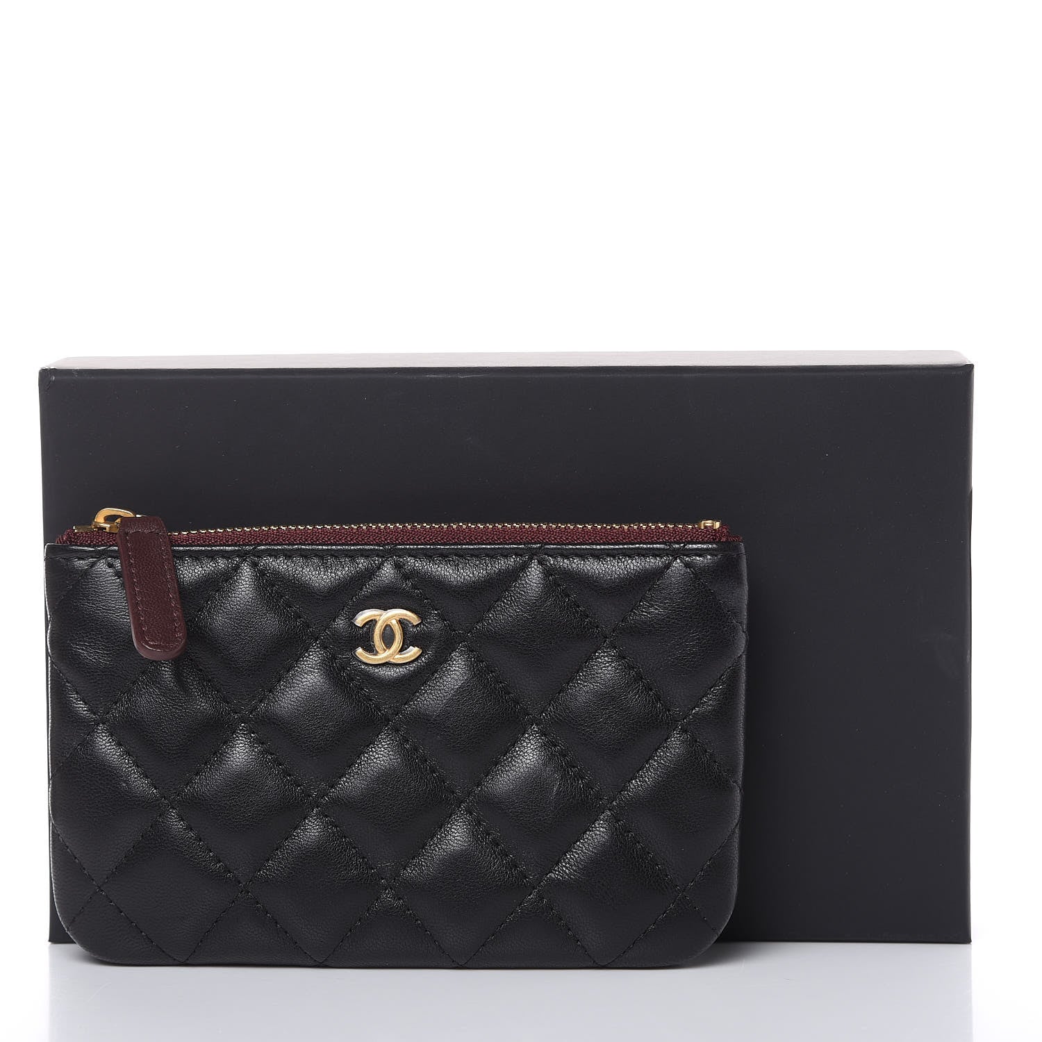 Chanel Lambskin Quilted Small Cosmetic Case Black 8 of 9