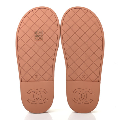 Chanel Lambskin Quilted CC Mules Sandals 38 Brown 5 of 8