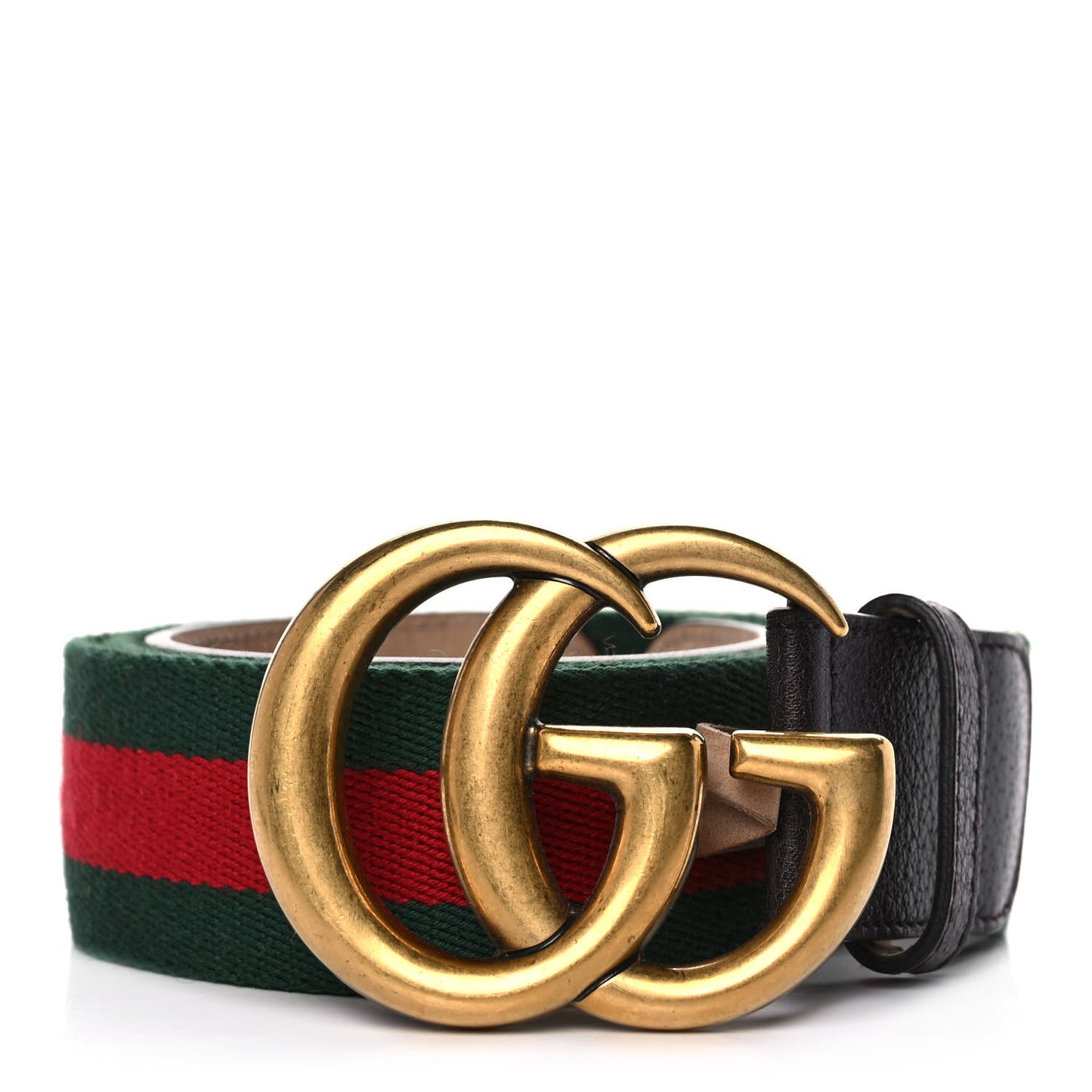 Nylon Textured Calfskin Double G Web 40mm Belt 100 40 Green Red Dark Cocoa