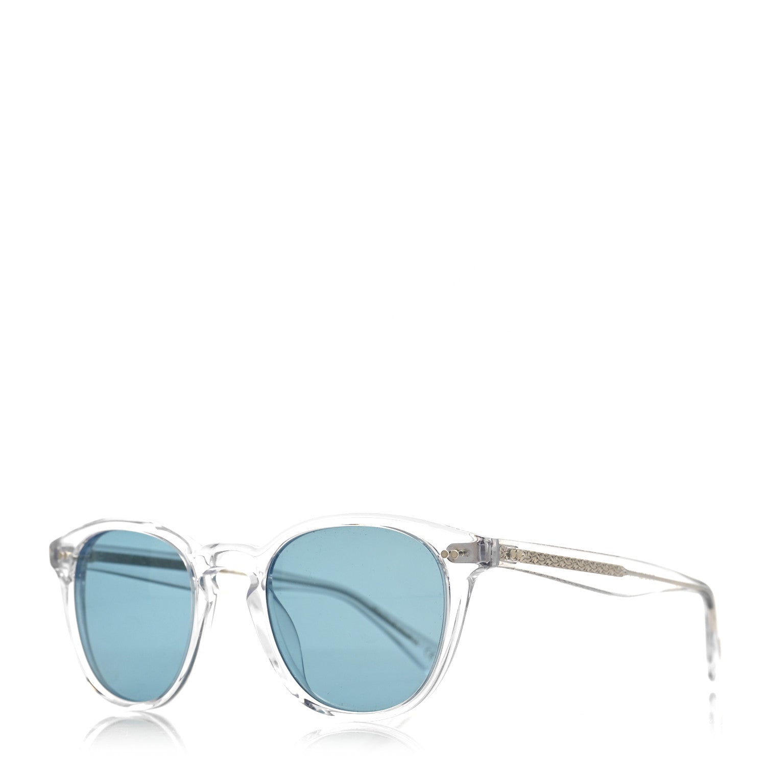 Oliver Peoples Acetate Desmon Round Sunglasses Transparent Crystal Teal Polar 1 of 8
