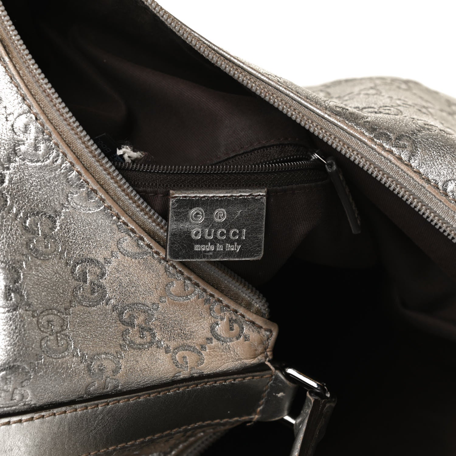 Gucci Metallic Guccissima Hobo Silver 5 of 16